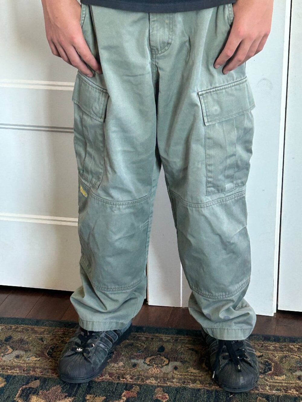 Vintage Distressed Green Khaki Empyre Cargo Boys Size 28